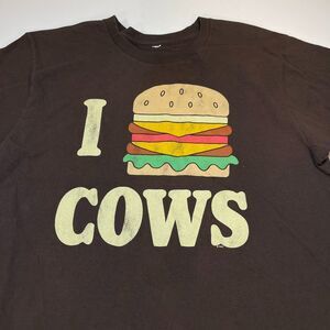 I LOVE HEART EAT COWS CHEESEBURGERS T SHIRT Sz Mens M funny carnivore